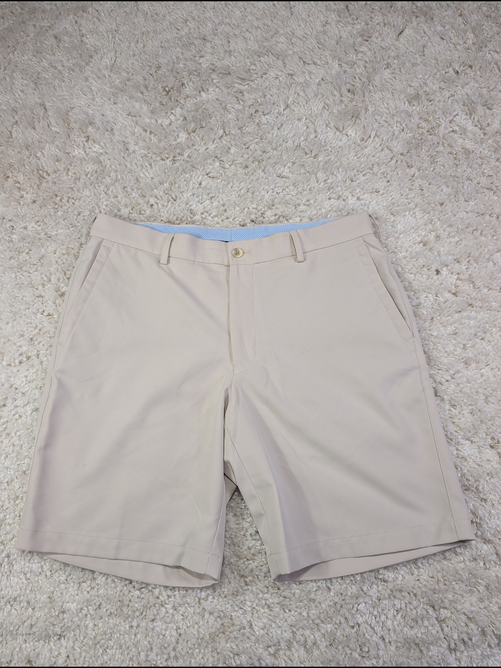 Peter Millar Light Beige Flat-Front Performance Shorts